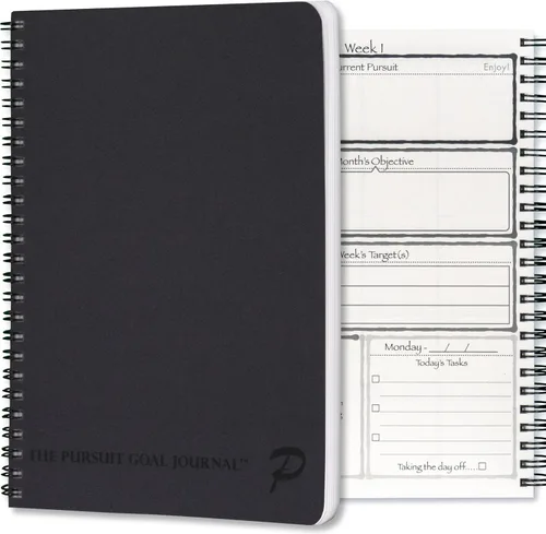 Miniatura 10 de Pursuit Goal Journal - Agenda de productividad sin fecha de 6 meses para establecer objetivos, planificador diario, planificador semanal, Morado