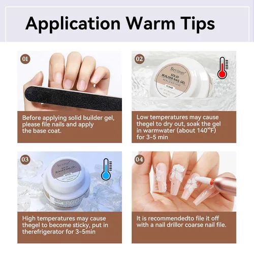 Miniatura 7 de Gel para esculpir 3D transparente para arte de uñas, 0.46 onzas de gel sólido para uñas, gel duro no pegajoso, moldeo a mano, tallado para esculpir
