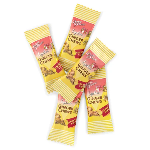 Miniatura 2 de Prince of Peace Masticables de jengibre con lichi, 1 libra, jengibre confitado, caramelo con sabor a lichi, masticables de jengibre de lichi