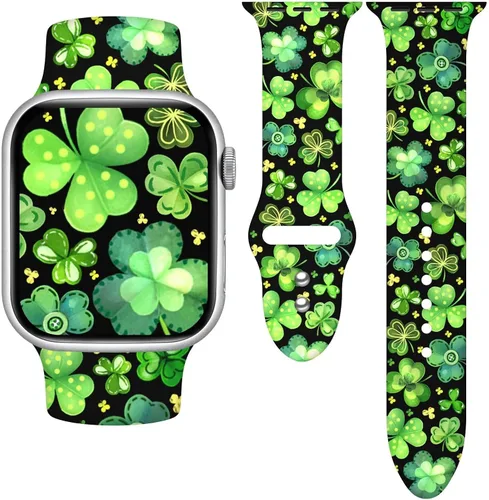 Miniatura 28 de Correa de reloj Holidays compatible con Apple Watch Series 11 10 9 8 7 6 5 4 3 Ultra SE para mujeres y hombres, correa de calabaza de silicona suave