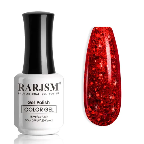 Miniatura 26 de RARJSM Esmalte de uñas de gel con purpurina de nieve, diamante brillante, gel de uñas de color blanco lechoso con pigmentos plateados y brillantes