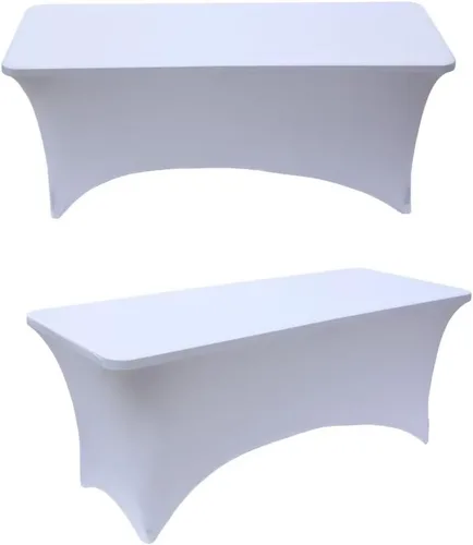 Miniatura 20 de Paquete de 2 manteles rectangulares elásticos de 6 pies para cocina, comedor, elástico, resistente a las arrugas, de elastano, lavable, para Rosa