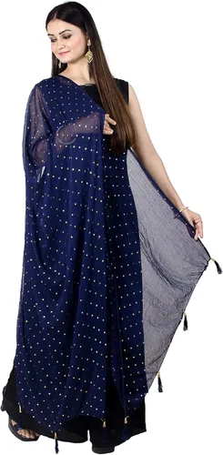 Miniatura 13 de Chandrakala Chal Dupatta de gasa para mujer, chal envolvente Chunni, beige (D191-P)