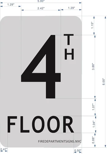 Miniatura 2 de Signo de piso 4Th (cepillo de aluminio 5X8)-La línea Mont Argent.