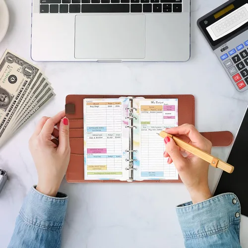 Miniatura 2 de Toplive Paquete de 3 Papel de Repuesto para Planificador A6 y Hojas de Presupuesto, Planificador Mensual Semanal Hojas Sueltas Insertos 6 Agujeros