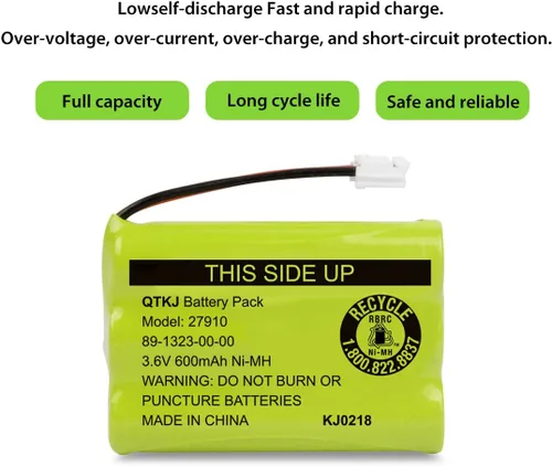 Miniatura 2 de Batería inalámbrica para teléfono Motorola SD-7501 MD7161 AT&T 27910 89-1323-00-00 E1112 E2801 TL72108 Vtech I6725 RadioShack 23-959 (paquete de 2)