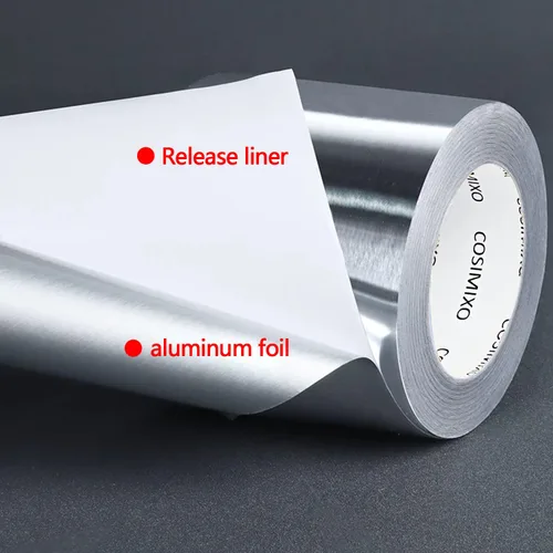 Miniatura 3 de Cinta adhesiva de papel de aluminio plateado COSIMIXO 3 pulgadas x 55 yardas, resistente, sellado y parcheado de alta temperatura, perfecta
