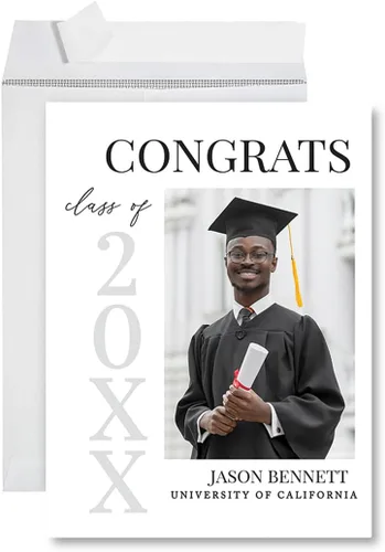 Miniatura 32 de Andaz Press Tarjeta fotográfica de graduación jumbo personalizada de 8.5 x 11 pulgadas con sobre, tarjeta de felicitación personalizada de clase