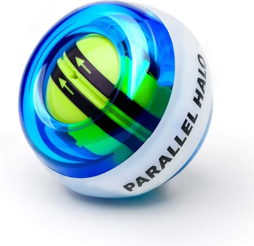 Miniatura 8 de Power Wrist Ball AUTO Start Gyro Ball with LED Lights Forearm Exerciser Wrist Strengthener for Strengthening Muscle and Bones Azul y blanco