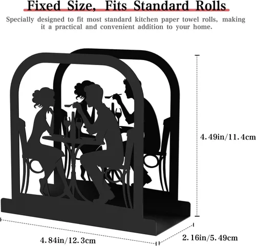 Miniatura 3 de Servilletero de pie moderno para mesa, dispensador de servilletas de metal negro, servilletero, estilo temático de café, adecuado para cocina
