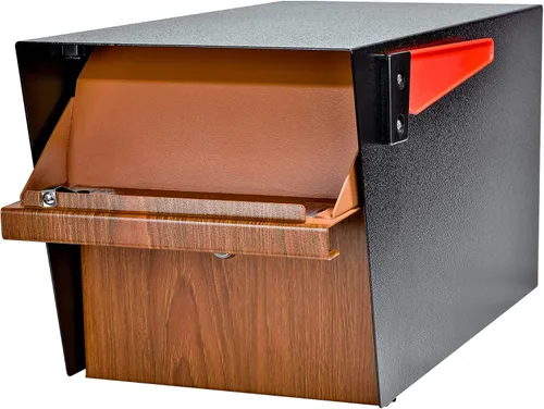 Miniatura 3 de Mail Boss Curbside, Wood Grain 7510 Mail Manager Buzón de seguridad con bloqueo, acero, negro