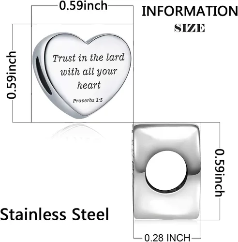 Miniatura 2 de MUERDOU Dije de corazón, pulsera cristiana con versículo bíblico para oración, fe, religiosa, regalos para mujeres