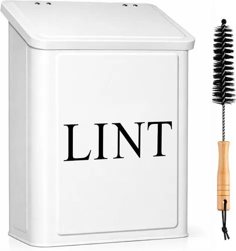 Miniatura 9 de Calindiana - Contenedor magnético moderno de metal para decoración y accesorios de lavandería con tapa para lavandería, para organización y Blanco