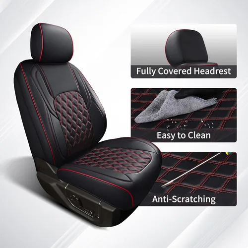 Miniatura 5 de Huidasource - Funda para asientos de automóvil, personalizadas, de cuero, protectores de cojines de asiento delanteros y traseros