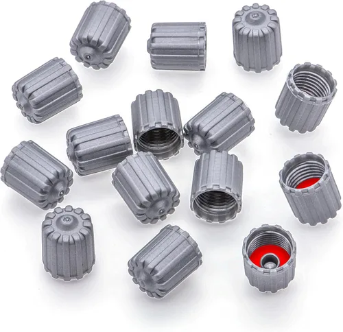 Miniatura 23 de 30 piezas de tapas de vástago de válvula de neumático TPMS, tapas de vástago de válvula de rueda de plástico negro para TR20008 TPMS, tapas