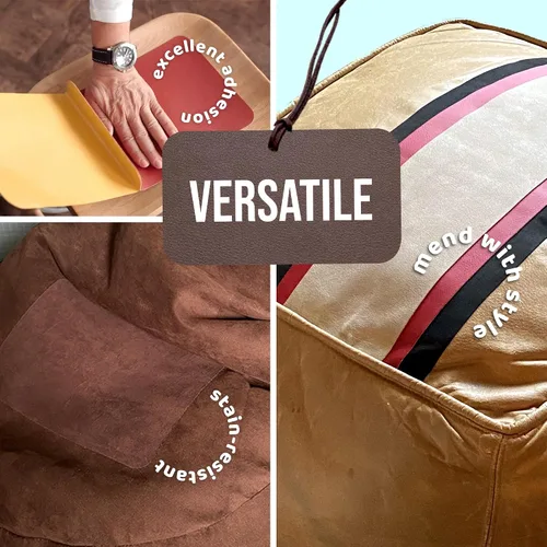 Miniatura 3 de MastaPlasta Parche de reparación autoadhesivo de calidad de tapicería instantánea. Tamaño XL - Gamuza negra - 11 pulgadas x 8 pulgadas / 11.0 in x