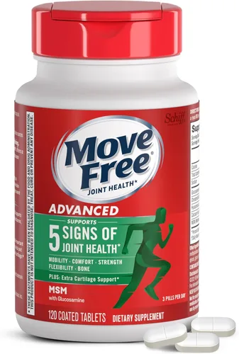 Move Free Suplemento avanzado de glucosamina, condroitina y MSM para el apoyo de las articulaciones, apoya la movilidad, comodidad, fuerza,