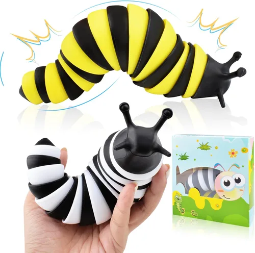Cevioce Juguete Fidget de Babosa, Juguete Fidget Sensorial de Babosa para Niños y Adultos, 2 PCS Lindos Juguetes Sensoriales Articulados en 3D - Se