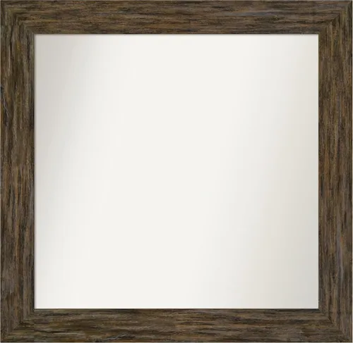 Miniatura 89 de Amanti Art Espejo personalizado, espejo de baño marrón Fencepost, espejo de pared o espejo de tocador de baño sobre el fregadero (27 x 27 pulgadas)