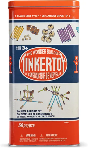 Miniatura 2 de Tinkertoy - Juego de construcción retro en lata - 50 piezas