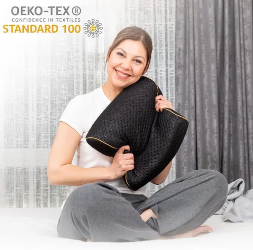 Miniatura 7 de alkamto Almohada de espuma viscoelástica cómoda para viajes y campamentos, bolsa portátil fácil de llevar, funda de almohada con regulación