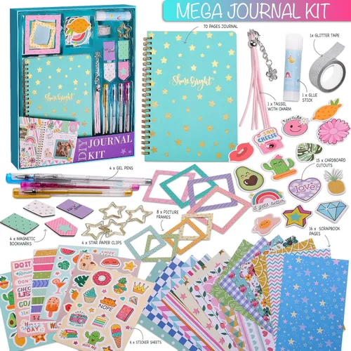 Miniatura 2 de Kit de diario de bricolaje para niñas, juego de álbumes de recortes y suministros de diario, regalos de cumpleaños para niñas adolescentes