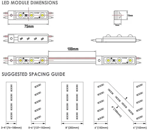 Miniatura 4 de Módulo LED, luces de repuesto para inflables, blancas, 10 piezas, 5 pies, 5730 SMD, 150 lúmenes por módulo LED, luz impermeable IP65 para cartel