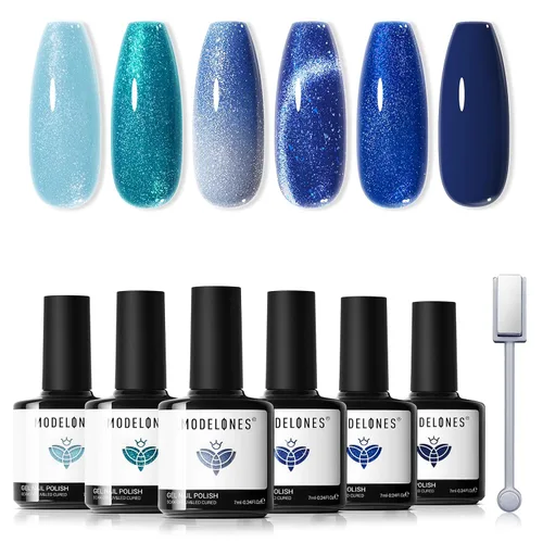Miniatura 35 de modelones Juego de esmalte de uñas de gel, 0.5 onzas líquidas, base sedosa mejorada y capa superior extra brillante, transparente, no se limpia