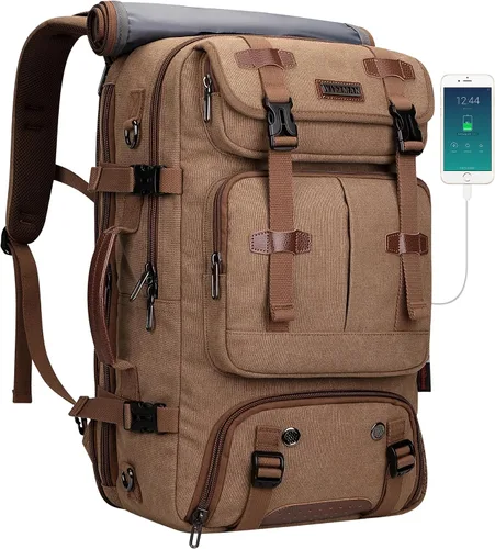 Miniatura 11 de WITZMAN Mochila de Viaje para Hombres 40L Grande Equipaje de Mano Aprobado por Aerolíneas Convertible 3 en 1 Bolsas para Laptop Caben 17 pulgadas