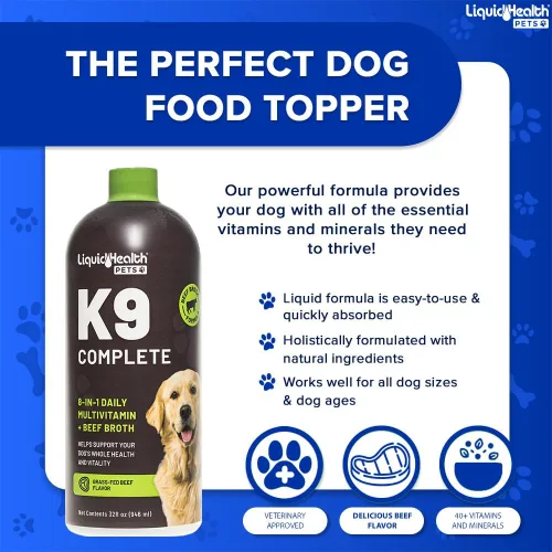 Miniatura 2 de LIQUIDHEALTH Pets K9 - Multivitamínico líquido completo 8 en 1 para perros adultos mayores y cachorros, fórmula completa todo en uno, vitaminas