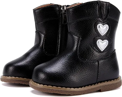 Miniatura 23 de BMCiTYBM Botas de bebé vaqueras para niño y niña, botas vaqueras occidentales para bebé, botas de vaquero para bebé con punta redonda, botas