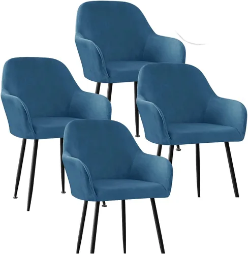 Miniatura 29 de Fundas protectoras de terciopelo elástico para sillas de comedor con brazos y respaldo curvado pequeño, juego de 6/4/2 para cocina, oficina, hogar