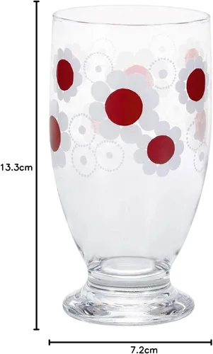 Miniatura 9 de ADERIA Retro Glass with Stand with Flowers, 11.2 fl oz (335 ml), Gift Box, Made in Japan, Cup, Wedding, Celebration, Beer, Stylish, Present