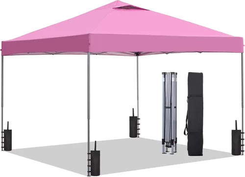 Miniatura 12 de GDY 10x10FT Pop-Up Canopy Tent — with 4-Side Walls & Vented Top, Portable Outdoor Event Tent for Garden, Poolside, Parks, Parties,Camping, White.