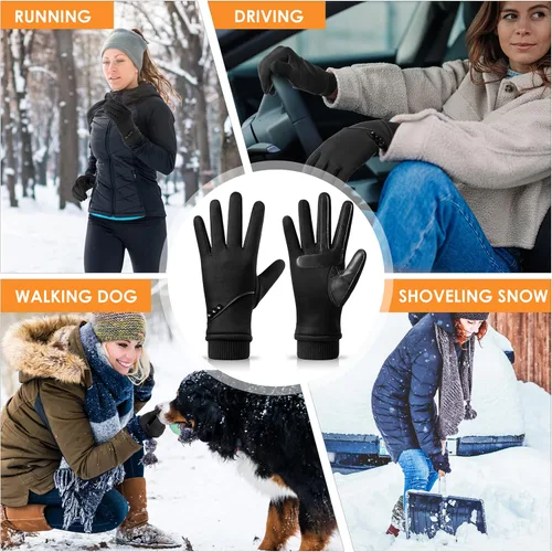 Miniatura 6 de HOLDINA Winter Gloves Women with Touchscreen Fingers,Gloves for Women Water-Resistant with Anti-Slip Leather