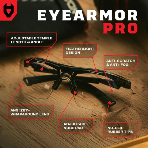 Miniatura 2 de NoCry Gafas de seguridad antivaho para hombres y mujeres, con clasificación ANSI Z87, resistentes a los arañazos con patillas ajustables