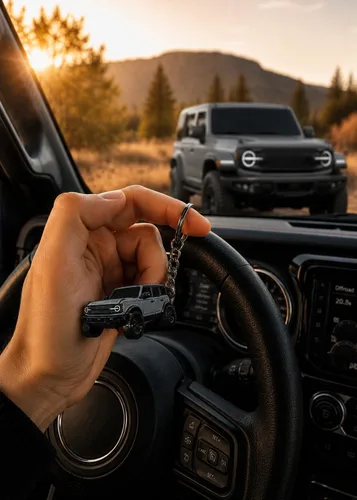 Miniatura 5 de Accesorios de Llavero Bronco 4 puertas llavero Fob Cubierta Modificaciones geniales compatibles con Ford Bronco 2022 2023 2024 Gris carbonizado