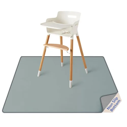Miniatura 9 de Blissful Diary Tapete Antisalpicaduras para Bebé para Debajo de Silla Alta, 50.4 x 50.4 Pulgadas Tapete Limpiable contra Salpicaduras, Impermeable