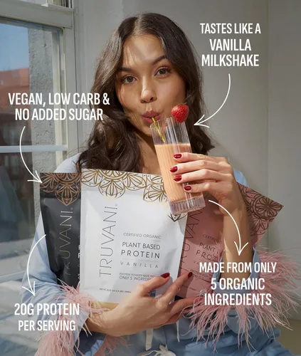 Miniatura 2 de TRUVANI – Polvo de proteína a base de plantas – Proteína orgánica certificada USDA en polvo, vegano, sin OMG, sin gluten