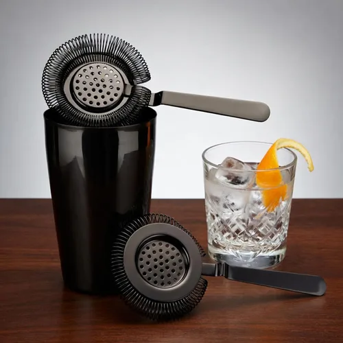 Miniatura 4 de Homestia Colador de cóctel, colador clásico Hawthorne de acero inoxidable con mango largo, colador de bebidas para bartenders profesionales, resorte