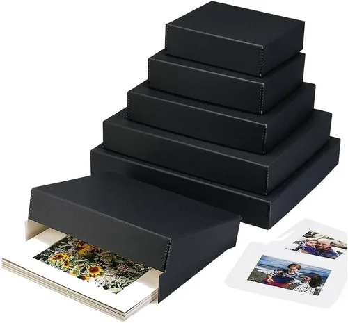 Miniatura 74 de Lineco 13x19 Caja de almacenamiento de museo negra, tapa removible y diseño frontal abatible, 13.5 x 19.5 x 3 pulgadas de archivo con borde Negro