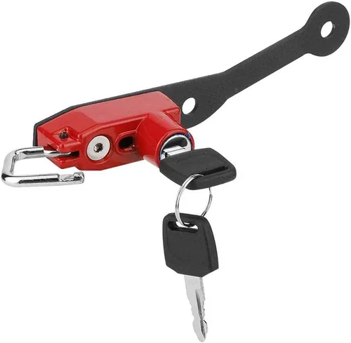 Miniatura 5 de Aramox Soporte antirrobo para casco, aleación de aluminio, rojo, cerradura de llave, Yamaha MT-07 FZ-07 FJ-07