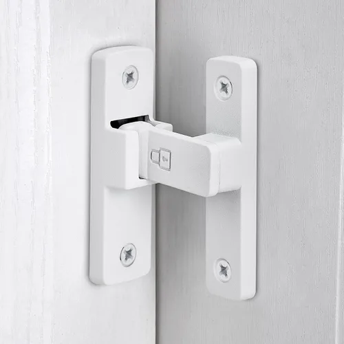 Miniatura 9 de INIRET Pestillos de puerta de granero negro mate, cerradura de puerta de 180 grados, herrajes para puerta abatible, cerradura de puerta de aleación