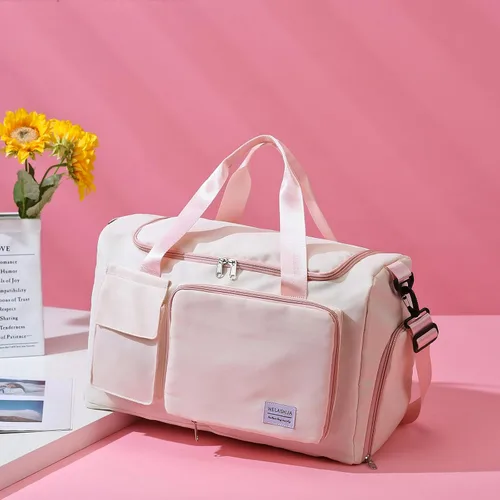 Miniatura 39 de Pequeña bolsa de gimnasio para mujer, bolsa de viaje con compartimento para zapatos