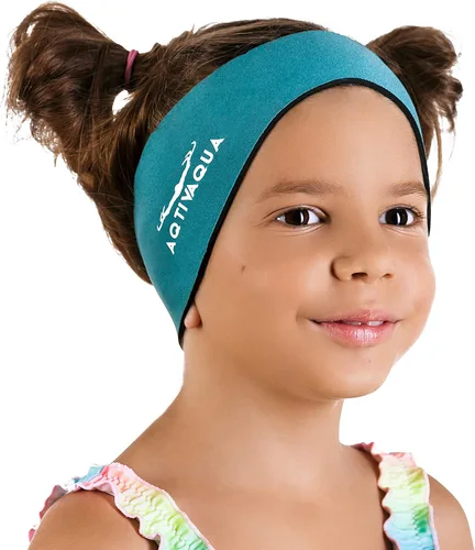Miniatura 13 de AqtivAqua Diadema de natación para niños, adultos, hombres, mujeres, niños pequeños, tapones para los oídos (color negro, tamaño: M)