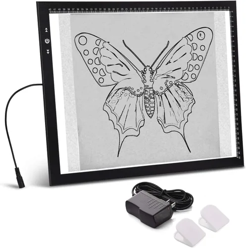Miniatura 12 de HSK A2 Mesa de Copia con Luz de Trazado para Artistas, Caja de Luz 12V2A Adaptador Atenuable 5000 Lux Botón de Bloqueo/Desbloqueo, Almohadilla