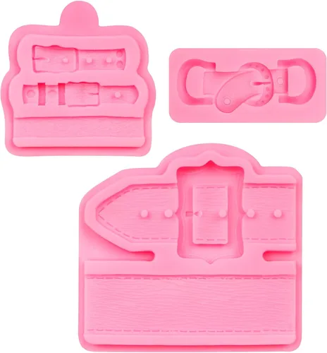 Miniatura 9 de Moldes de silicona para cinturón, moldes de chocolate, molde para hornear para decoración de pasteles, decoración de cupcakes, caramelo, azúcar