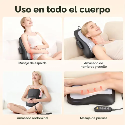 Miniatura 6 de Shiatsu - Masajeador de espalda y cuello para aliviar el dolor de tejido profundo, masajeador de espalda rodante hacia arriba y hacia abajo