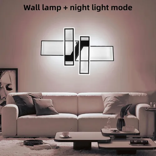 Miniatura 3 de SMG Moderna lámpara de techo LED para dormitorio, lámpara LED regulable de 35 pulgadas, lámpara de techo de diseño cuadrado de montaje empotrado