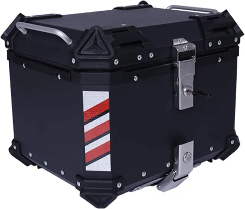 Maletín de almacenamiento para motocicleta con cerradura superior, accesorio para motocicleta, organizador de tapa para maletero, color negro